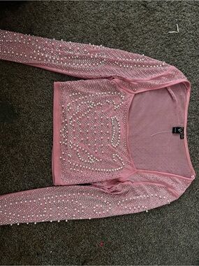 Windsor Pink Sheer Embellished Top